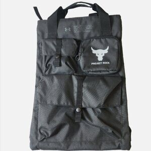 Under Armour x Project Rock Gym Sack Backpack Bag Black/Mod Grey 1381925 001 New